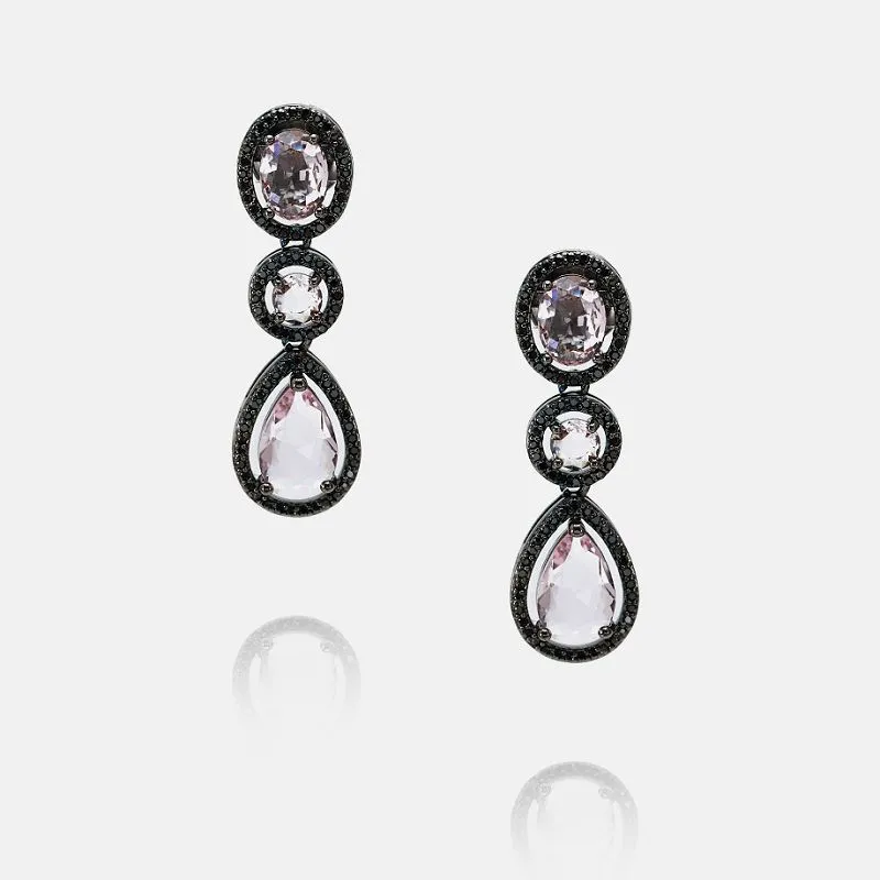 گوشواره آویزان با روکش طلای مشکی