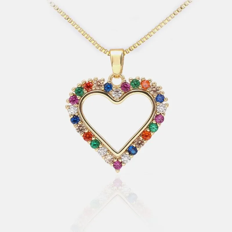 آویز قلب رنگارنگ زیرکونی