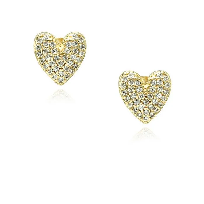 Pave Setting Heart گوشواره