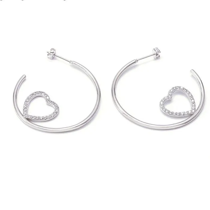 گوشواره قلبی با روکش رودیم